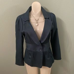 Miss Closet Teal Green Bow Blazer